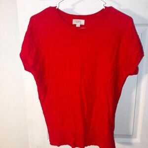Loft Outlet Red Cap Sleeve Top